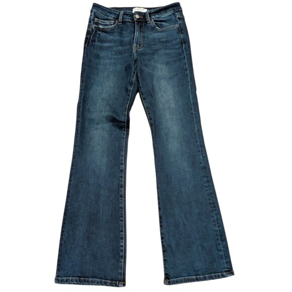 Lovervet Jeans Womens 27 5 Flare Dark Faded Denim Stretch Distressed Vervet